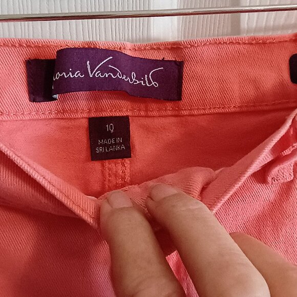 Gloria Vanderbilt Amanda Sz 10, Orange, Hi Rise Pants, NWOT, 5 Pockets, Denim - Picture 4 of 5